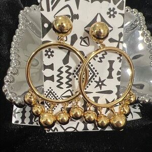 Gold Hoop Dangle Earrings